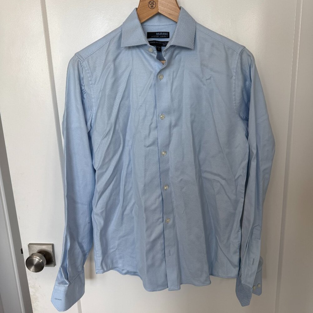 Men's Small Murano Light Blue Button Down Dress Shirt